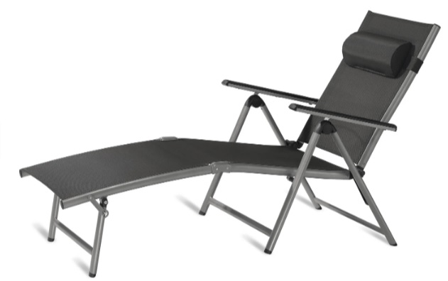 CountrySide Zahradní skládací hliníkové lehátko Honver 446729 tmavě šedá 3